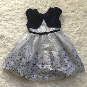 JONA MICHELLE Girl Formal Party Dress Velour Lace Fancy Sparkle Short Sleeve 4T